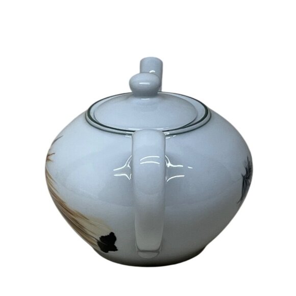 Limoges Patrick Frey Paris Plumes & Ferrieres Porcelain Tea Pot - Picture 2 of 7